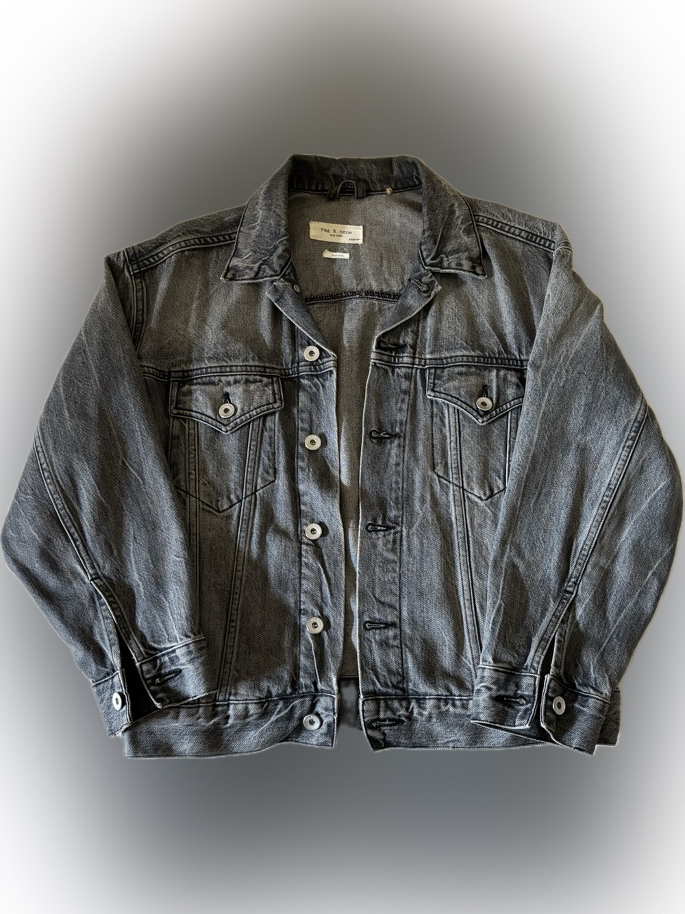rag & bone Washed Grey Denim Jacket
